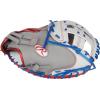 image:imageRawlings  Liberty Advanced Fastpitch Softball GloveGrey  White  Royal  Modified H Web