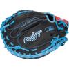 image:imageRawlings  R9 Series Baseball GloveBlack  Columbia Blue  1Piece Solid Web