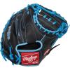image:imageRawlings  R9 Series Baseball GloveBlack  Columbia Blue  1Piece Solid Web