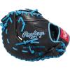 image:imageRawlings  R9 Series Baseball GloveBlack  Columbia Blue  Single Post Double Bar Web