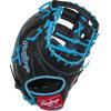 image:imageRawlings  R9 Series Baseball GloveBlack  Columbia Blue  Single Post Double Bar Web