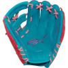 image:imageRawlings  REV1X Baseball GlovePink  Teal  Split Single Post Web  Electric Unicorn