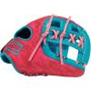 image:imageRawlings  REV1X Baseball GlovePink  Teal  Split Single Post Web  Electric Unicorn