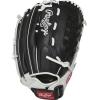 image:imageRawlings  Shut Out Youth Softball GloveBlack  White  Basket Web