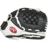 image:imageRawlings  Shut Out Youth Softball GloveBlack  White  Basket Web