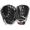 image:imageRawlings  Shut Out Youth Softball GloveBlack  White  Basket Web