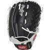image:imageRawlings  Shut Out Youth Softball GloveBlack  White  Basket Web
