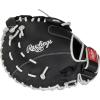 image:imageRawlings  Shut Out Youth Softball GloveBlack  White  Single Post Double Bar Web