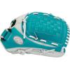 image:imageRawlings  Shut Out Youth Softball GloveWhite  Teal  Basket Web