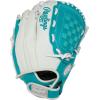 image:imageRawlings  Shut Out Youth Softball GloveWhite  Teal  Basket Web