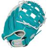 image:imageRawlings  Shut Out Youth Softball GloveWhite  Teal  Modified H Web