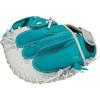 image:imageRawlings  Shut Out Youth Softball GloveWhite  Teal  Modified H Web