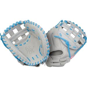 image:imageRawlings  Heart of The Hide Fastpitch Softball Glove  Multiple StylesGrey  Columbia Blue  Modified H Web