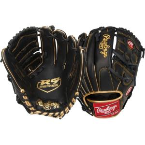 image:imageRawlings  R9 Series Baseball Glove2Piece Solid Web  Black  Gold