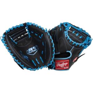 image:imageRawlings  R9 Series Baseball GloveBlack  Columbia Blue  1Piece Solid Web