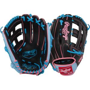 image:imageRawlings  R9 Series Baseball GloveBlack  Columbia Blue  Pink  Pro H Web