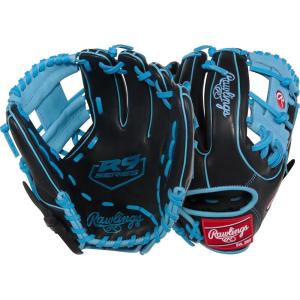 image:imageRawlings  R9 Series Baseball GloveBlack  Columbia Blue  Pro I Web
