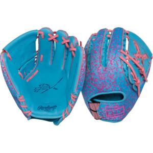 image:imageRawlings  REV1X Baseball GloveColumbia Blue  Pink  REV1X 2Piece Web
