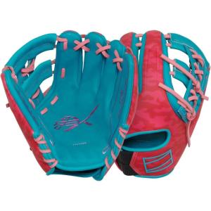 image:imageRawlings  REV1X Baseball GlovePink  Teal  Split Single Post Web  Electric Unicorn
