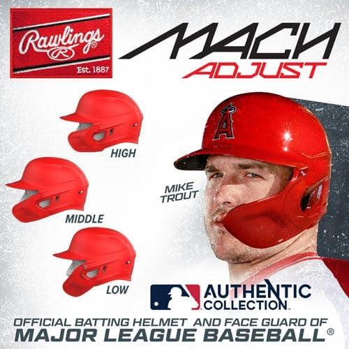 image:imageRawlings  MACH Adjust Baseball Batting Helmet  Adjustable Face Guard  Matte  JR amp SR Sizes  Multiple ColorsMatte White