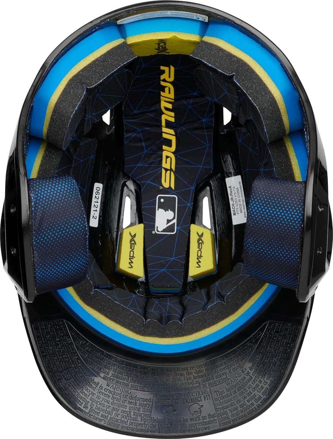 image:imageRawlings  MACH Baseball Batting Helmet  Gloss  JR amp SR Sizes  Multiple ColorsGloss Black
