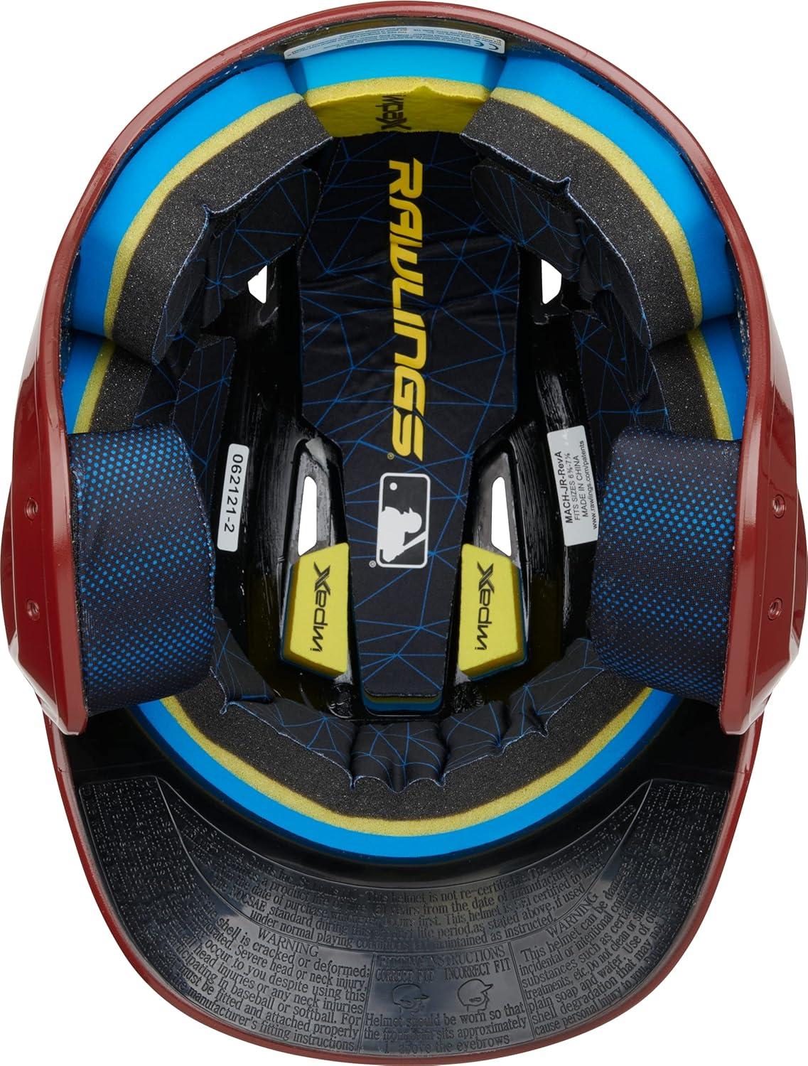 image:imageRawlings  MACH Baseball Batting Helmet  Gloss  JR amp SR Sizes  Multiple ColorsGloss Cardinal
