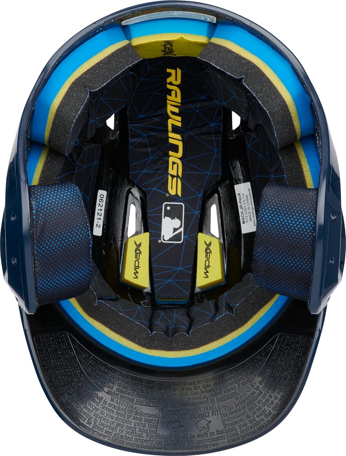 image:imageRawlings  MACH Baseball Batting Helmet  Gloss  JR amp SR Sizes  Multiple ColorsGloss Navy