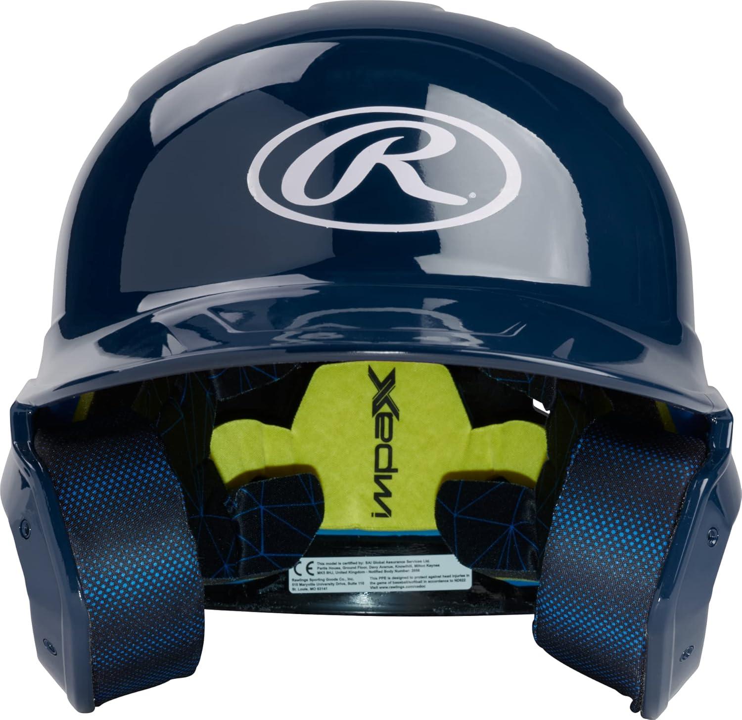 image:imageRawlings  MACH Baseball Batting Helmet  Gloss  JR amp SR Sizes  Multiple ColorsGloss Navy