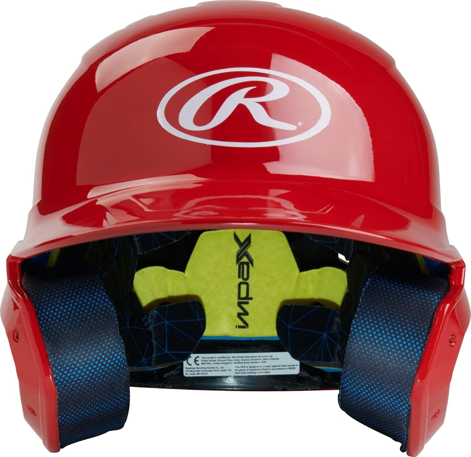 image:imageRawlings  MACH Baseball Batting Helmet  Gloss  JR amp SR Sizes  Multiple ColorsGloss Scarlet