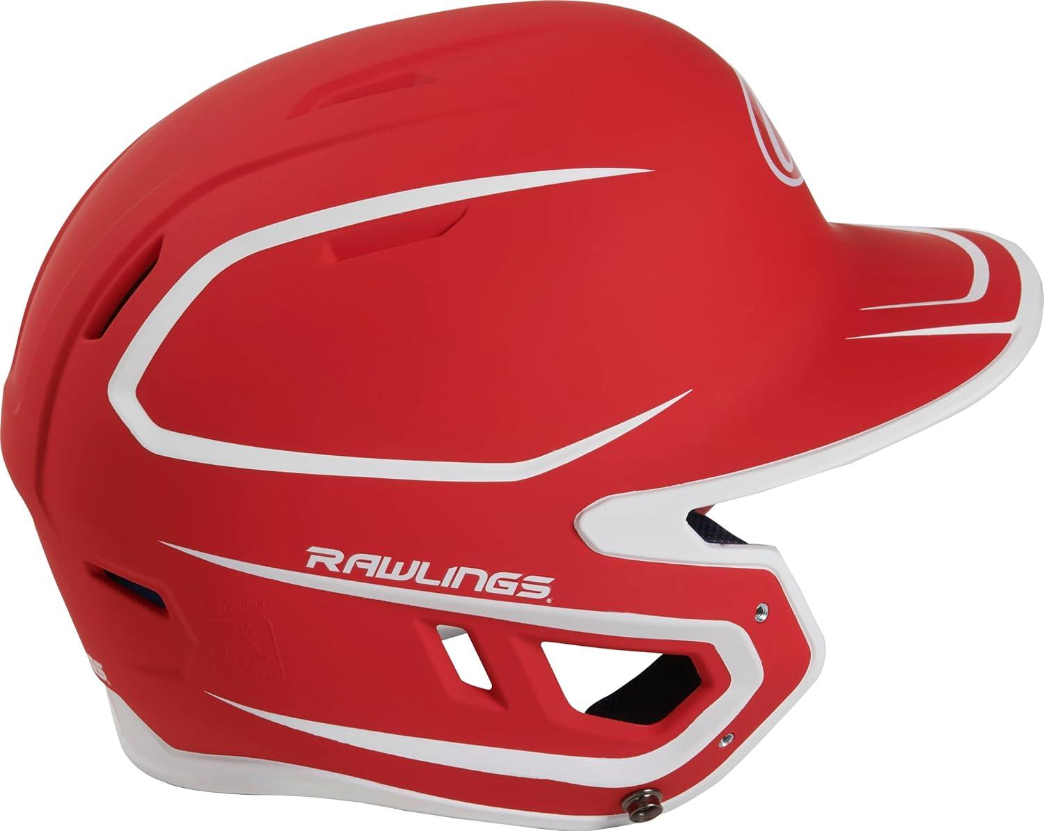 image:imageRawlings  MACH Baseball Batting Helmet  Matte Two Tone  JR amp SR Sizes  Multiple ColorsMatte ScarletWhite