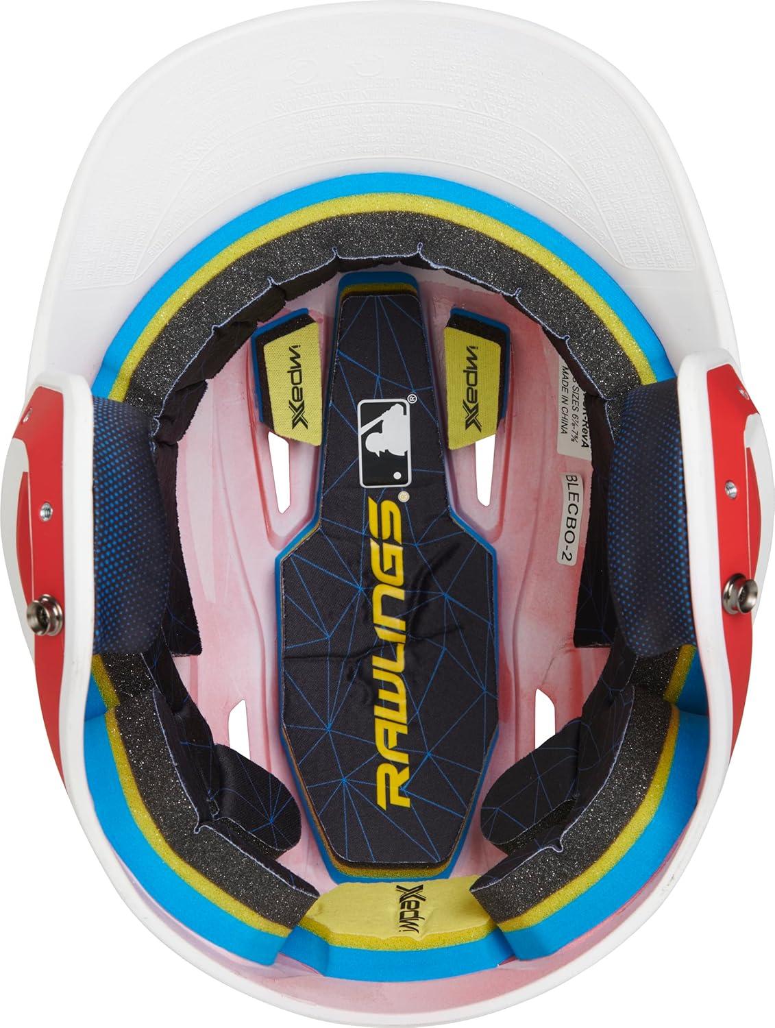 image:imageRawlings  MACH Baseball Batting Helmet  Matte Two Tone  JR amp SR Sizes  Multiple ColorsMatte ScarletWhite