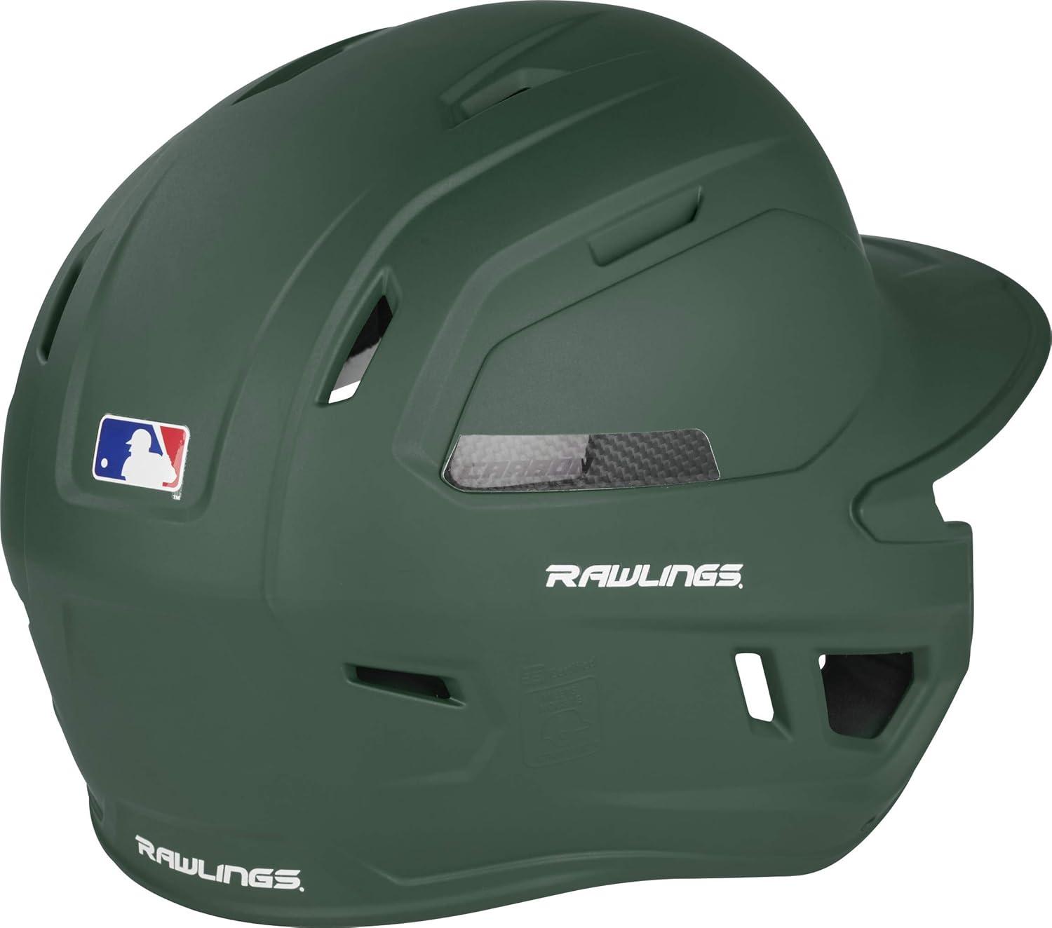 image:imageRawlings  MACH Carbon Baseball Batting Helmet  Matte  Multiple Sizes  Multiple ColorsMatte Dark Green