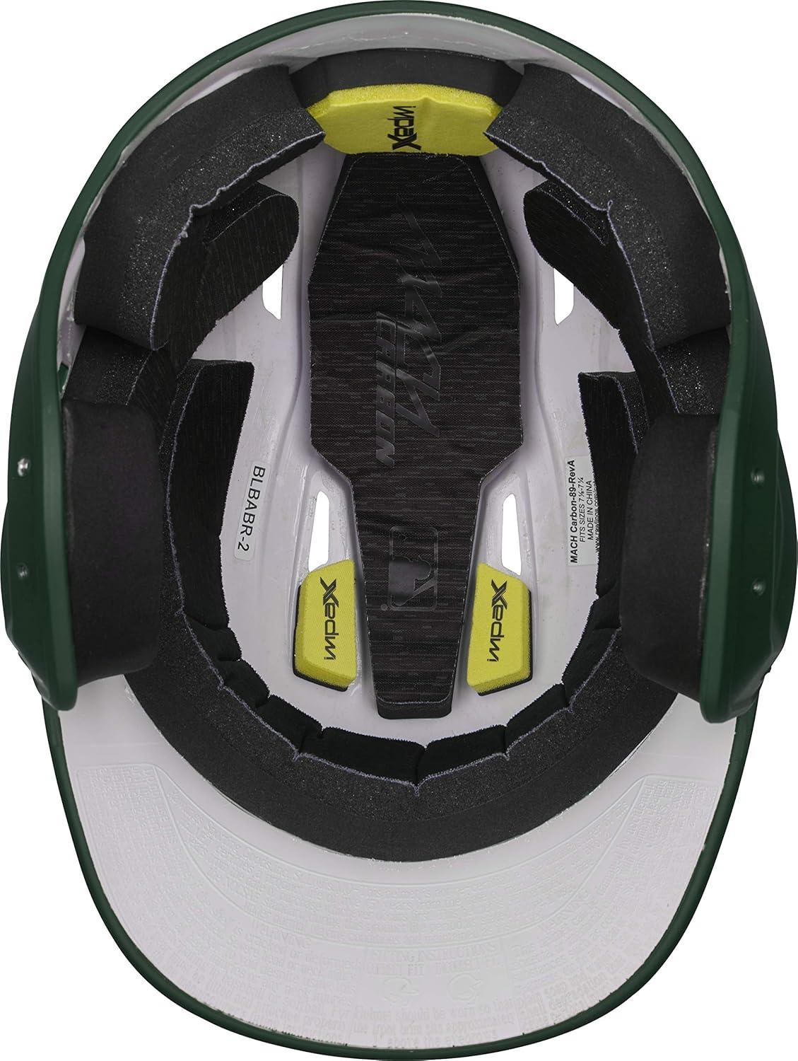 image:imageRawlings  MACH Carbon Baseball Batting Helmet  Matte  Multiple Sizes  Multiple ColorsMatte Dark Green