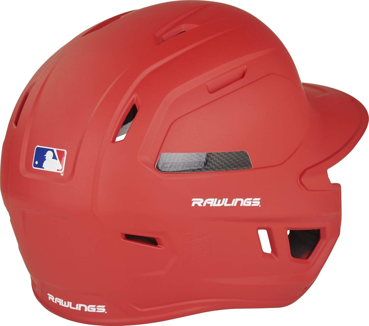 image:imageRawlings  MACH Carbon Baseball Batting Helmet  Matte  Multiple Sizes  Multiple ColorsMatte Scarlet