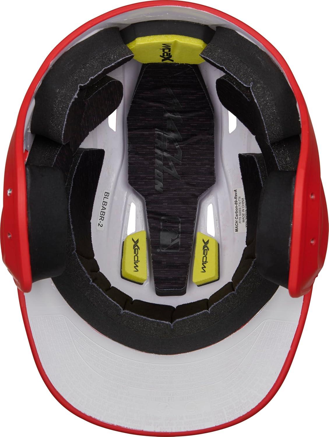 image:imageRawlings  MACH Carbon Baseball Batting Helmet  Matte  Multiple Sizes  Multiple ColorsMatte Scarlet