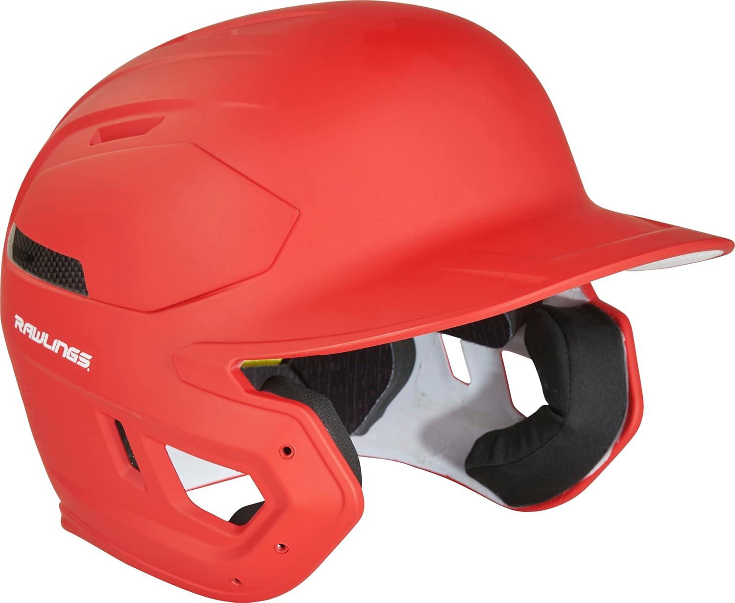 image:imageRawlings  MACH Carbon Baseball Batting Helmet  Matte  Multiple Sizes  Multiple ColorsMatte Scarlet
