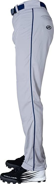 image:imageRawlings  PRO 150 Series Baseball Pants  Full Length SemiRelaxed Fit  Youth Sizes  Piped  Multiple ColorsGrey  Navy