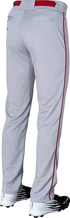 image:imageRawlings  PRO 150 Series Baseball Pants  Full Length SemiRelaxed Fit  Youth Sizes  Piped  Multiple ColorsGrey  Red