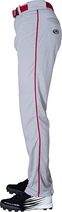 image:imageRawlings  PRO 150 Series Baseball Pants  Full Length SemiRelaxed Fit  Youth Sizes  Piped  Multiple ColorsGrey  Red