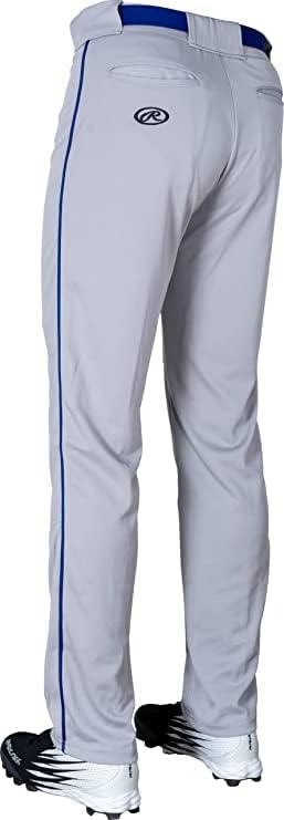 image:imageRawlings  PRO 150 Series Baseball Pants  Full Length SemiRelaxed Fit  Youth Sizes  Piped  Multiple ColorsGrey  Royal