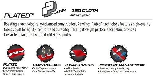 image:imageRawlings  PRO 150 Series Baseball Pants  Full Length SemiRelaxed Fit  Youth Sizes  Piped  Multiple ColorsGreyRed