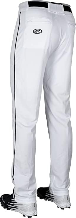 image:imageRawlings  PRO 150 Series Baseball Pants  Full Length SemiRelaxed Fit  Youth Sizes  Piped  Multiple ColorsWhite  Black