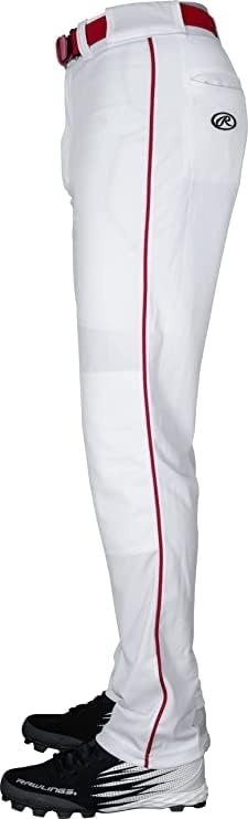 image:imageRawlings  PRO 150 Series Baseball Pants  Full Length SemiRelaxed Fit  Youth Sizes  Piped  Multiple ColorsWhite  Red