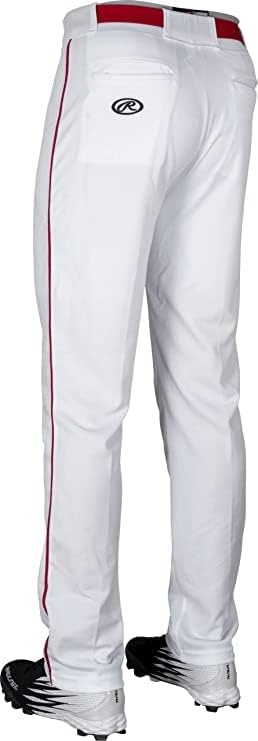 image:imageRawlings  PRO 150 Series Baseball Pants  Full Length SemiRelaxed Fit  Youth Sizes  Piped  Multiple ColorsWhite  Red