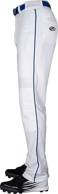 image:imageRawlings  PRO 150 Series Baseball Pants  Full Length SemiRelaxed Fit  Youth Sizes  Piped  Multiple ColorsWhite  Royal