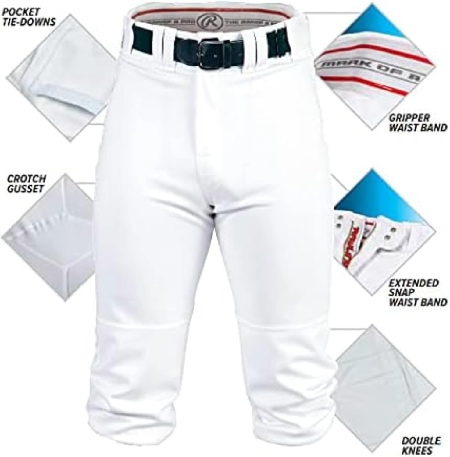 image:imageRawlings  PRO 150 Series Baseball Pants  Knicker Fit  Adult Sizes  Solid  Multiple ColorsGrey