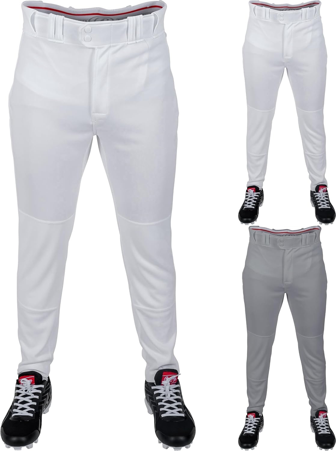 image:imageRawlings Mens Pro 150 Series Baseball Pants  Tapered Jogger Fit  Adult Sizes  Solid  Multiple ColorsWhite