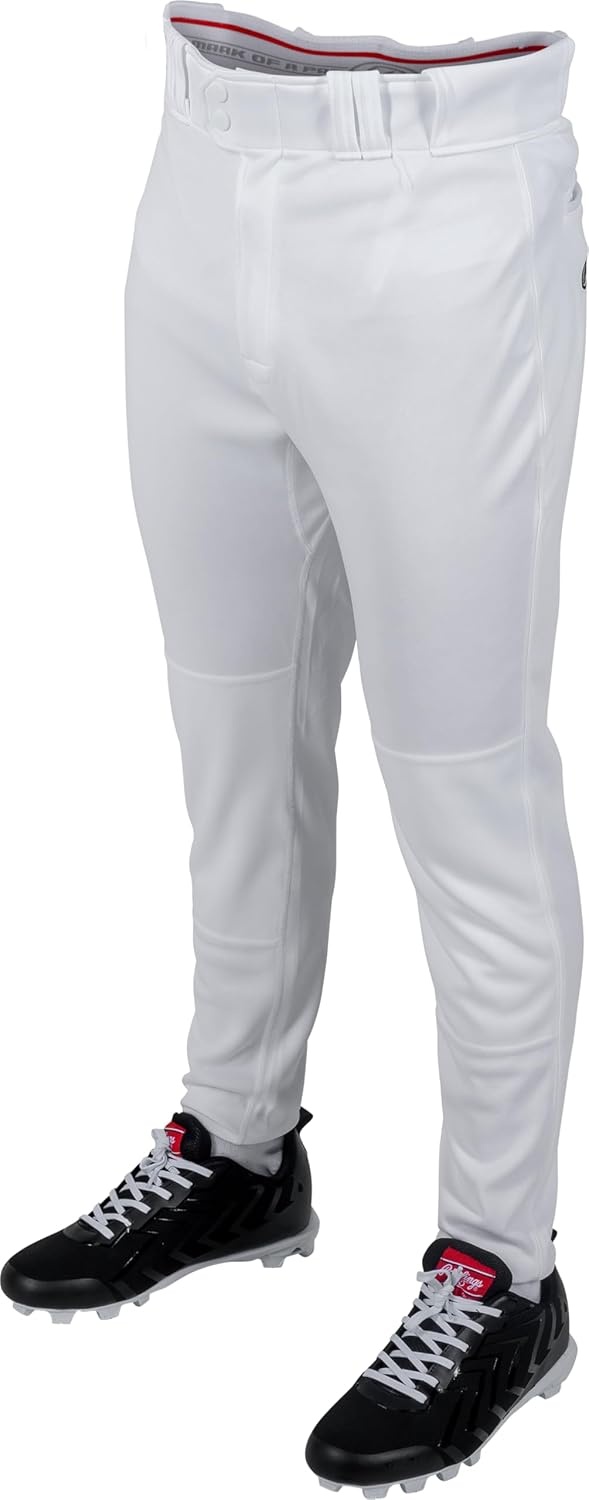 image:imageRawlings Mens Pro 150 Series Baseball Pants  Tapered Jogger Fit  Adult Sizes  Solid  Multiple ColorsWhite