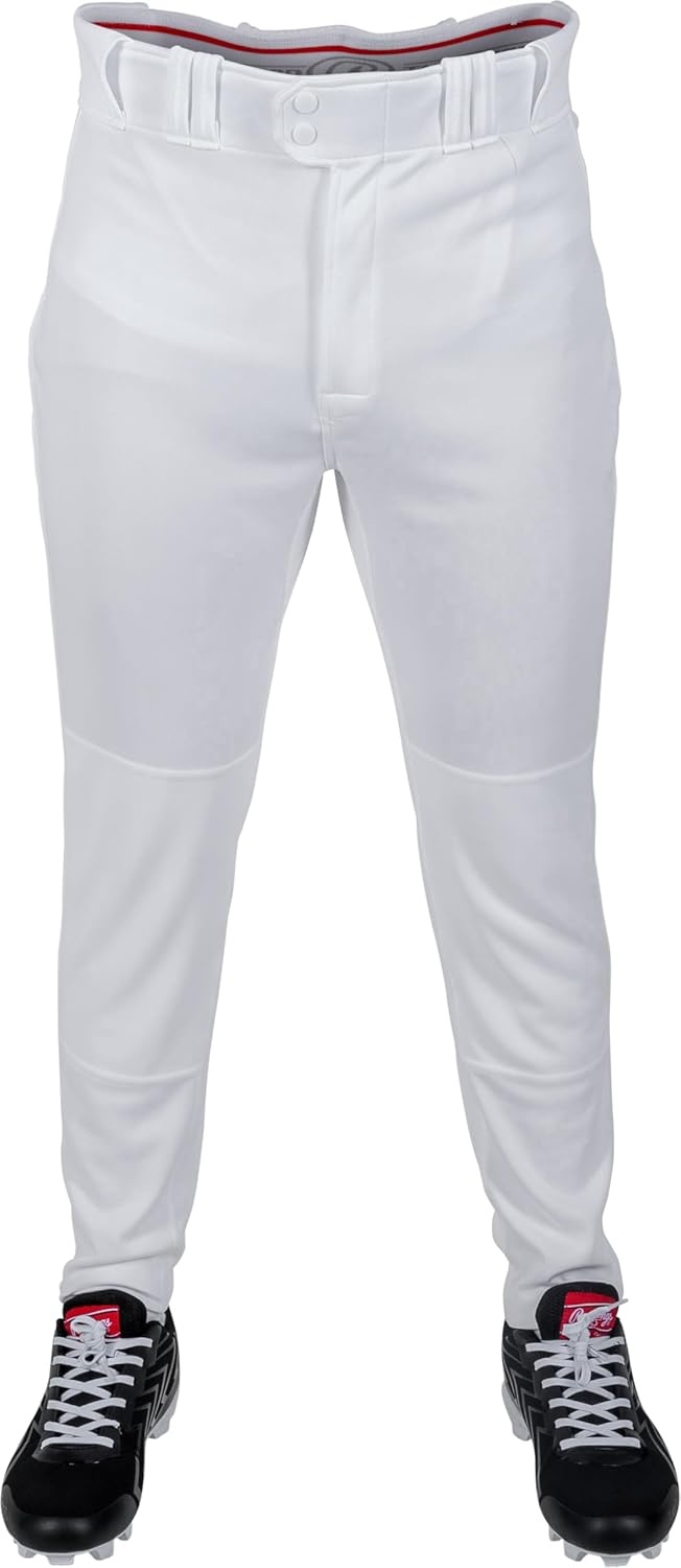 image:imageRawlings Mens Pro 150 Series Baseball Pants  Tapered Jogger Fit  Adult Sizes  Solid  Multiple ColorsWhite