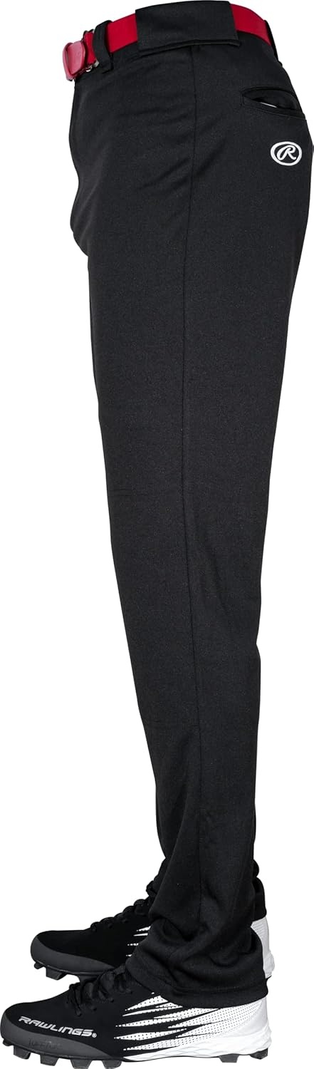 image:imageRawlings SemiRelaxed Full Length Baseball Pant  Solid amp Piped Options  Youth Sizes  Multiple ColorsBlack